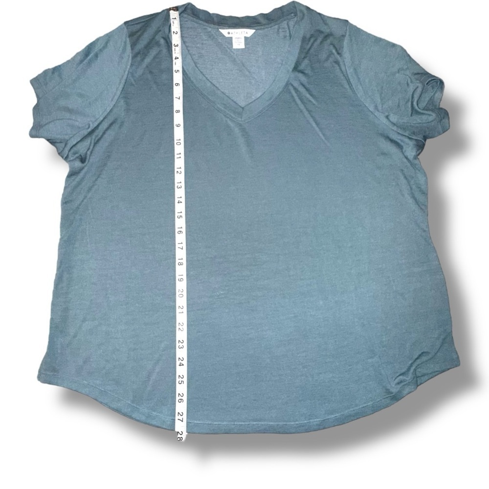 ATHLETA Breezy V-Neck Tee - Oxidized Green 1X - Picture 10 of 10